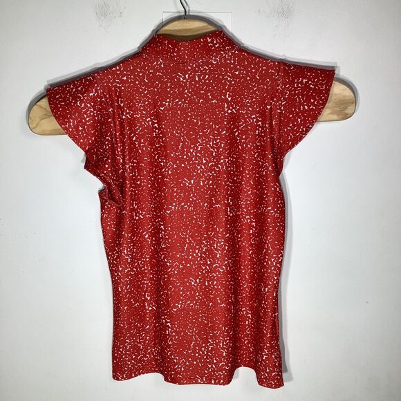 The Bubble Womens Short Sleeve Flutter‎ Tennis Golf Top Red Size Medium NWT - Picture 3 of 9